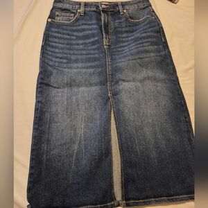 Time And True Denim Skirt Front Slit, Size 8